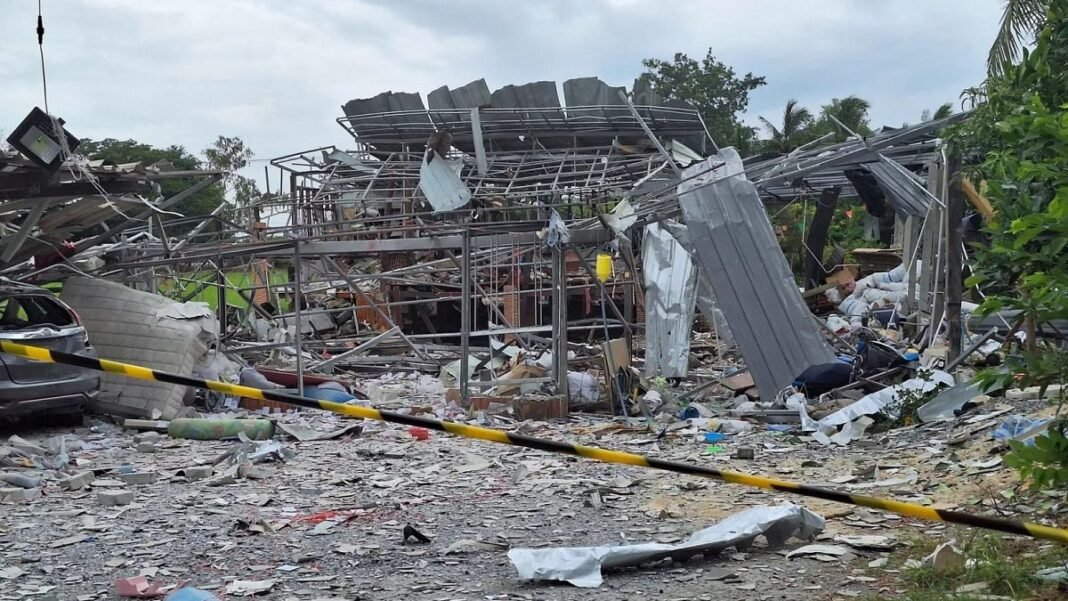 At least nine people died in an explosion at a fireworks factory in central Thailand  