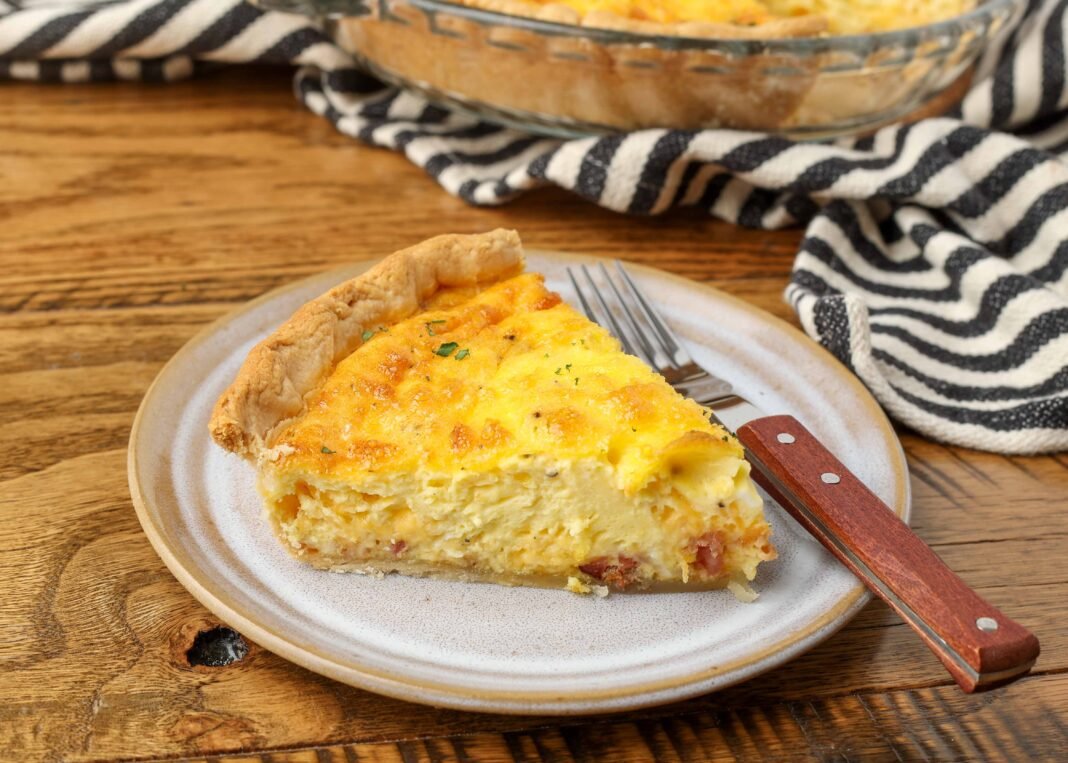 Bacon Cheddar Quiche - Barefeet in the Kitchen