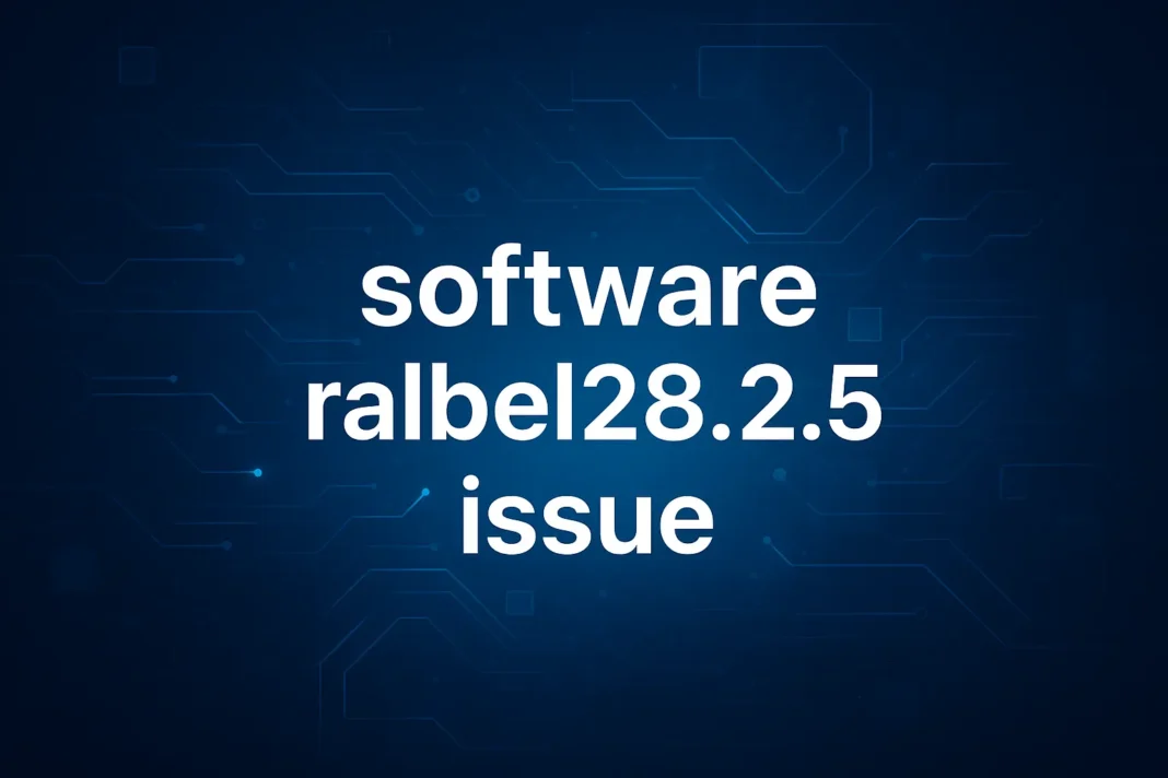 Resolving the Ralbel28.2.5 Software Issue