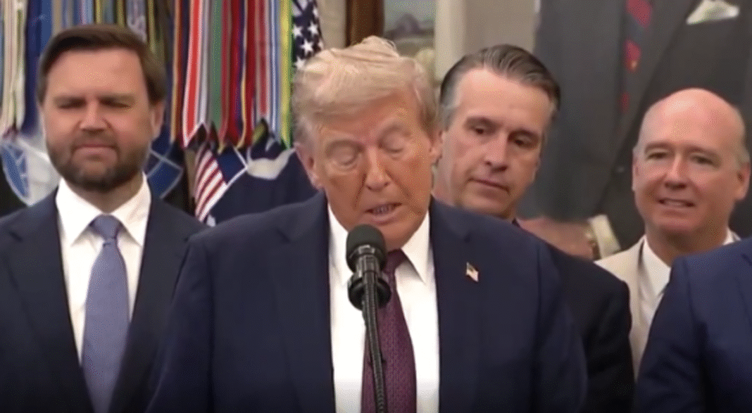 Trump's announcement from the oval shape - he's definitely not dead  