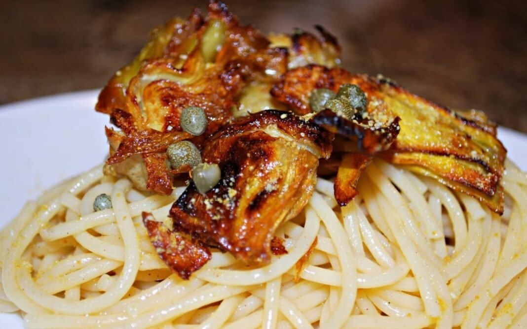 Fried Artichokes Over Lemon Butter Pasta [Vegan] – One Green Planet