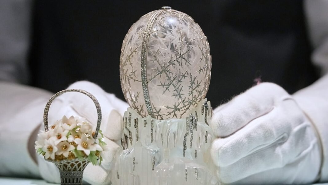 Rare Fabergé 'Winter Egg' set to sell for more than €22 million at auction in London  