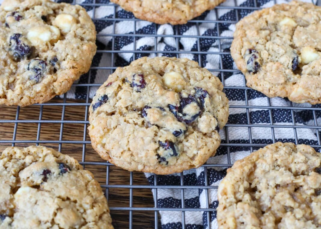 White Chocolate Cranberry Oatmeal Cookies