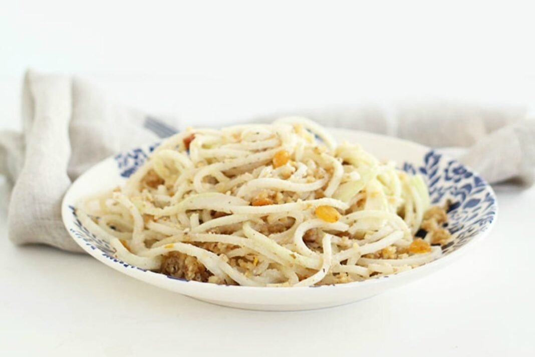 Kohlrabi Spaghetti alla Foriana [Vegan]