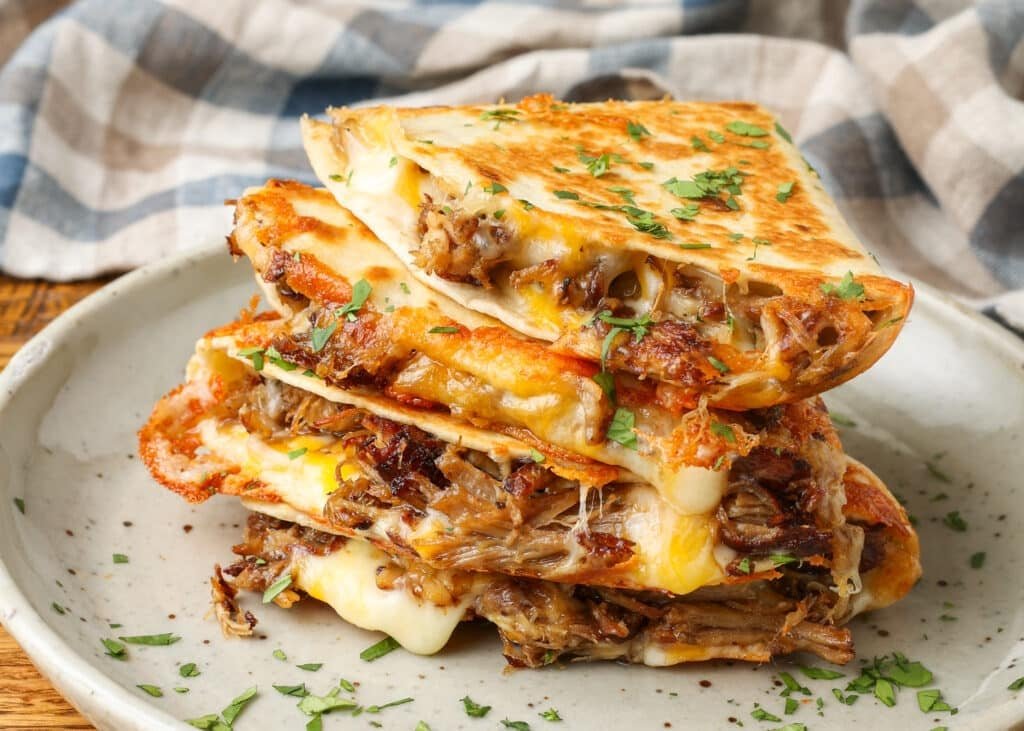 Carnitas Quesadilla - Barefeet in the Kitchen
