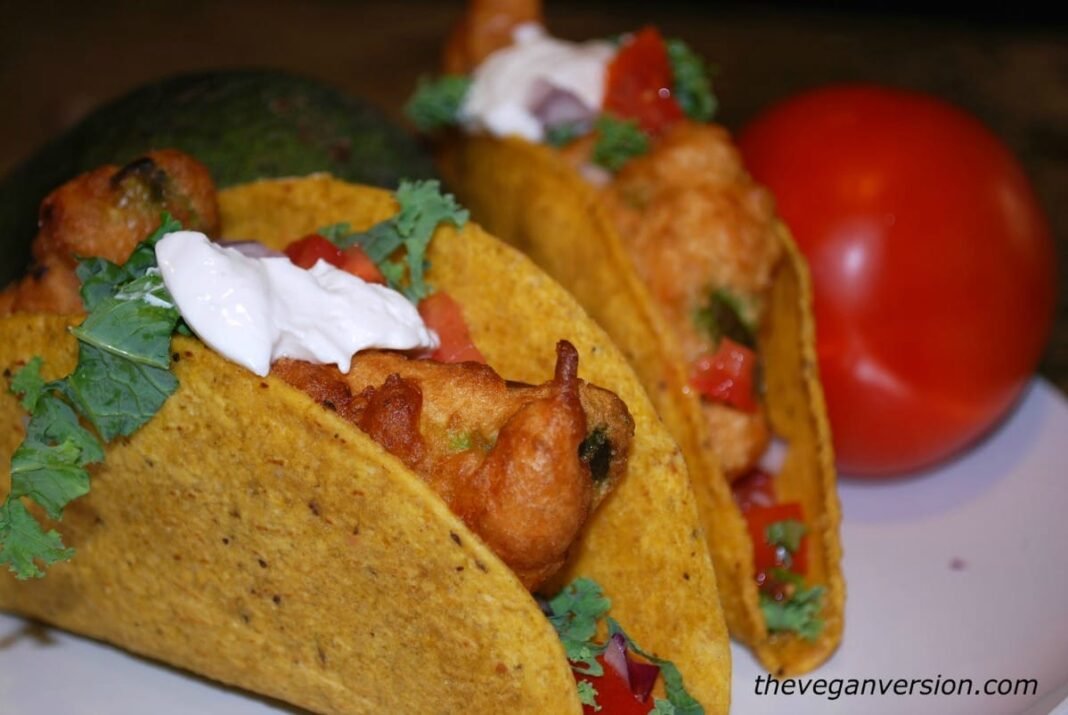 Beer Battered Avocado Tacos [Vegan]