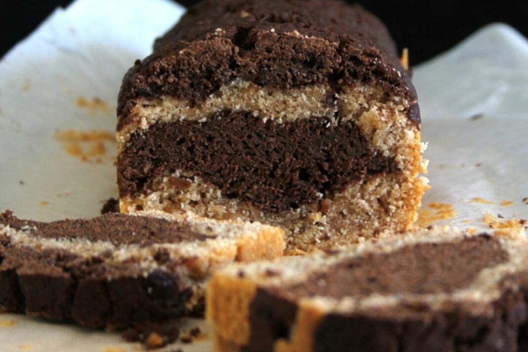 Peanut Butter Chocolate Marble Cake [Vegan]