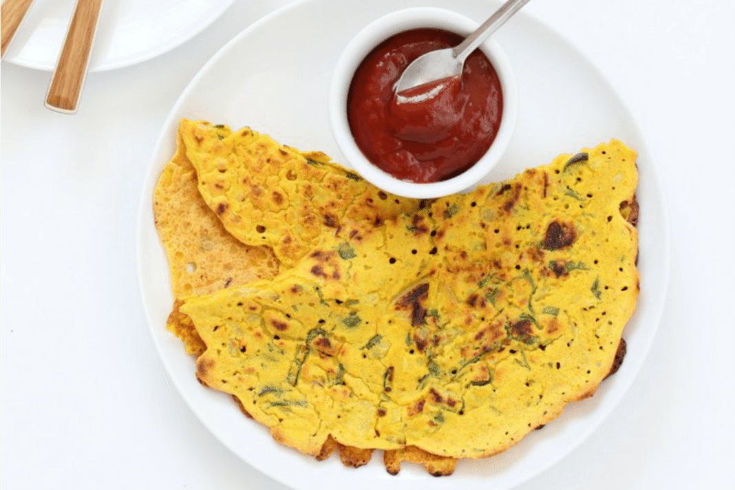 Chickpea Flour Pancakes (Besan Chilla) [Vegan, Gluten-Free]