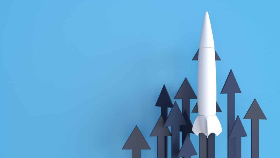 Up 4,622%, is Filtronic aiming for FTSE 100? Abstract 3d arrows with rocket