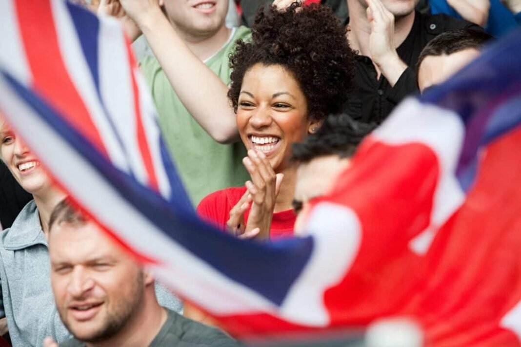 UK supporters with flag